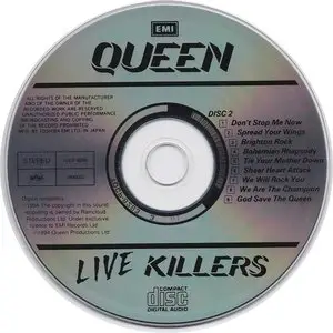 Queen - Live Killers (1979) [1994, Japan, TOCP-8282-3]