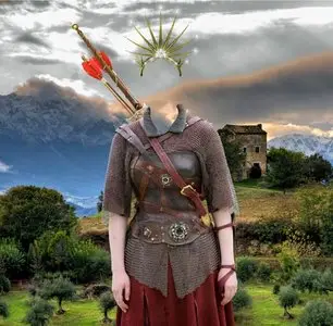 Template for Photoshop - Female Archer