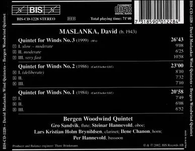 Bergen Woodwind Quintet - David Maslanka: Wind Quintets Nos. 1-3 (2002)