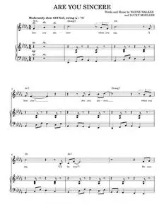Are You Sincere - Andy Williams, Elvis Presley, Trini Lopez (Piano Vocal)
