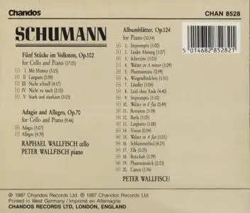 Raphael Wallfisch, Peter Wallfisch - Schumann: Fünf Stücke im Volkston, Adagio and Allegro, Albumblätter (1987)