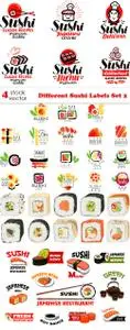 Vectors - Different Sushi Labels Set 2