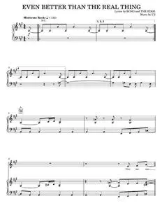 Even better than the real thing - U2 (Piano-Vocal-Guitar)