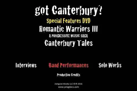 VA: Romantic Warriors III - Special Features DVD - Got Canterbury? (2016)