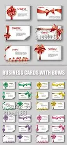 Business Cards with Bows Vector