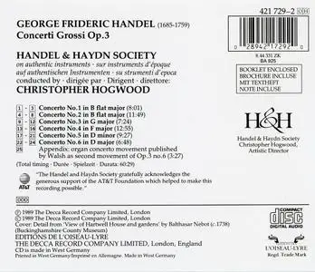 Christopher Hogwood - Handel: Concerti Grossi Op. 3 (1989)