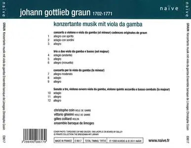 Christophe Coin, Ensemble Baroque de Limoges - Johann Gottlieb Graun: Konzertante Musik mit Viola da Gamba (2011)