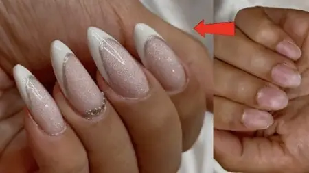 Nail Extensions {Polygel Application} In Oval French Shape