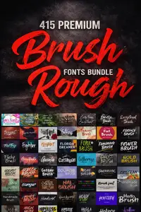415 Premium Brush Rough Fonts Bundle 533xOTF