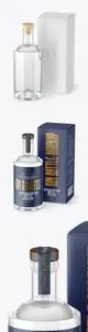Clear Glass Gin Bottle with Box Mockup 60827
