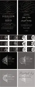 Dark Floral Cards Vector 2