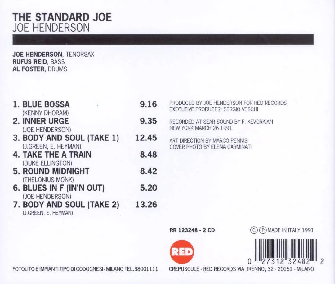 Joe Henderson - The Standard Joe (1992) / AvaxHome