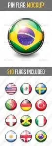 GraphicRiver 210 Pin Flags MockUp