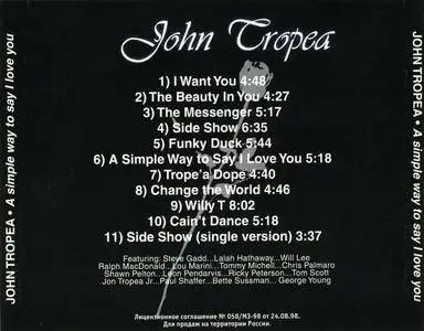 John Tropea - A Simply Way To Say I Love You (1999) {San Tropea}