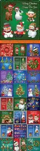 2016 Merry Christmas and Happy New Year vector background 12