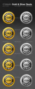 Metallic Gold and Silver Seals - GraphicRiver