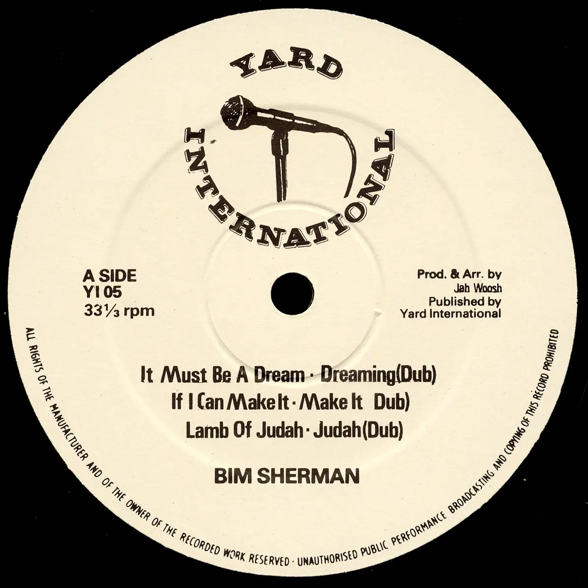 Bim Sherman, Horace Andy, U.Black - In A Rub-A-Dub Style (Yard Intl. 1982) 24-bit/96kHz Vinyl Rip