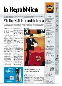 la Repubblica - 12 Marzo 2018