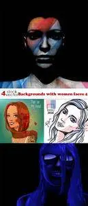 Vectors - Backgrounds with women faces 4