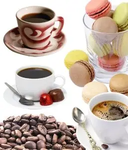 Stock Photo: Cup of coffee and coffee beans