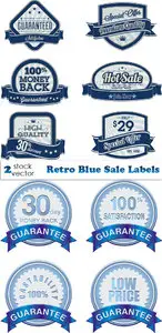 Vectors - Retro Blue Sale Labels