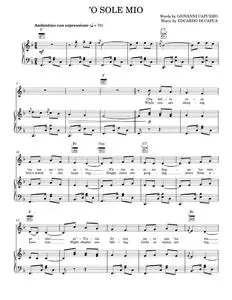 'O Sole Mio - Giovanni Capurro (Piano-Vocal-Guitar)