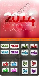 2014 Happy New Year vector backgrounds 3