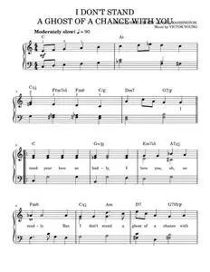 I Don't Stand A Ghost Of A Chance - Billie Holiday, Bing Crosby, Frank Sinatra, Lester Young (Easy Piano)