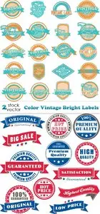 Vectors - Color Vintage Bright Labels