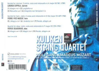 Kuijken String Quartet - Mozart: Clarinet Quintet K.581, Horn Quintet K.407, Oboe Quartet K.370 (2005)