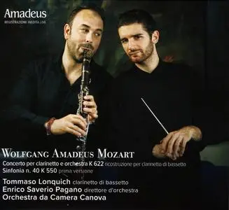 Tommaso Lonquich, Enrico Saverio Pagano & Orchestra da Camera Canova - Mozart: Clarinet Concerto - Symphony in G minor (2023)