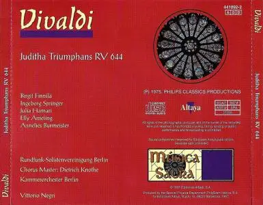 Vittorio Negri, Kammerorchester Berlin - Vivaldi: Juditha Triumphans RV 644 (2002)