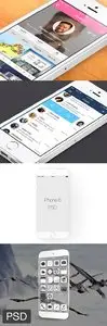 Transparent iPhone mockup screens