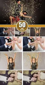 CreativeMarket - Gold blowing glitter confetti