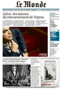 Le Monde du Dimanche 12 et Lundi 13 Juillet 2015