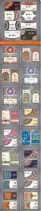Business Card vintage decorative elements ornamental floral vector 2