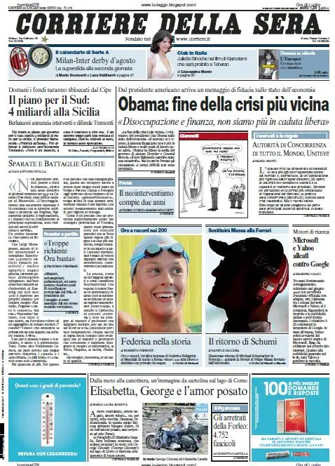 Il Corriere della Sera (30-07-09)
