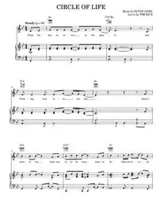 Circle Of Life - Elton John, The Lion King Movie, Tim Rice (Piano-Vocal-Guitar)
