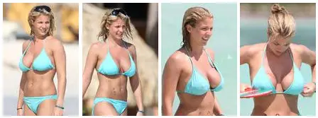 Gemma Atkinson – Bikini Candids at the Beach in Caribbean - July 09