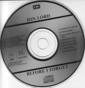 Jon Lord - Before I Forget (1982) {1993, Japan 1st Press}