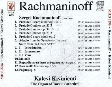 Kalevi Kiviniemi - Rachmaninov: Arrangements for Organ (2022)