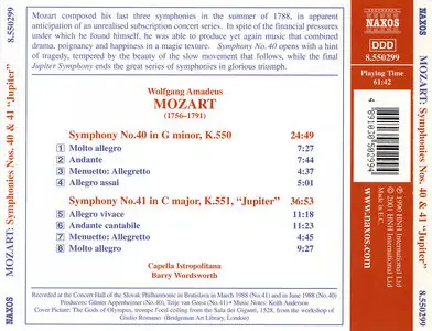 Capella Istropolitana, Barry Wordsworth - Wolfgang Amadeus Mozart: Symphonies Nos. 40 & 41 'Jupiter' (1990) Reissue 2001, Re-Up