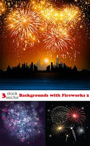 Vectors - Backgrounds with Fireworks 2