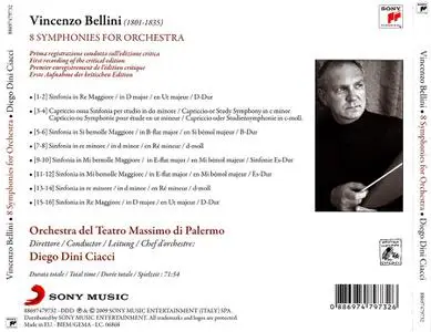 Diego Dini Ciacci, Orchestra del Teatro Massimo di Palermo - Bellini: 8 Symphonies for Orchestra (2009)