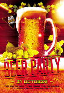 Beer Party - PSD Flyer Templates plus FB Cover