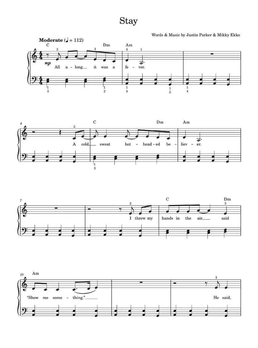 Stay Rihanna (Easy Piano) / AvaxHome