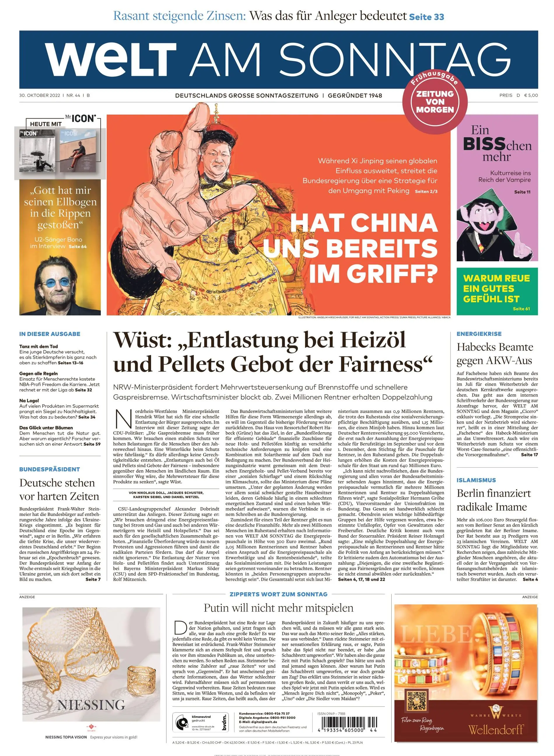 WELT AM SONNTAG Frühausgabe Samstag 29. Oktober 2022 / AvaxHome