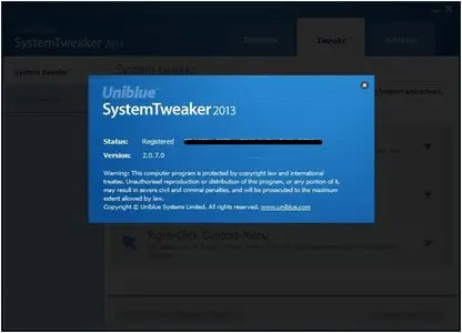 Uniblue SystemTweaker 2013 2.0.7.0