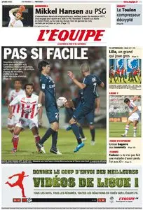 L'Equipe Edition du Mardi 21 Aout 2012