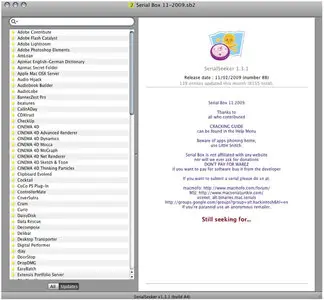 Serial Box 1.3.1 - November 2009 - [mac osX]